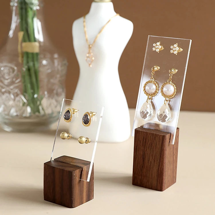 Hot Selling Luxury Solid Walnut Jewelry Display Jewelry Display Stand Set Jewelry Display for Pendant Ring Earring