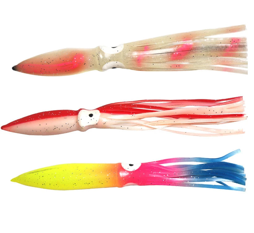 Swimbait Tuna Lures Jig Isca Artificial Elastic Rubber Soft Octopus Squid Skirt Saltwater Fishing Bait Lure