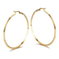 2mm Factory Wholesale Cheap Price Stainless Steel Thin Large Round 18K Gold Hoop Earrings for Women
