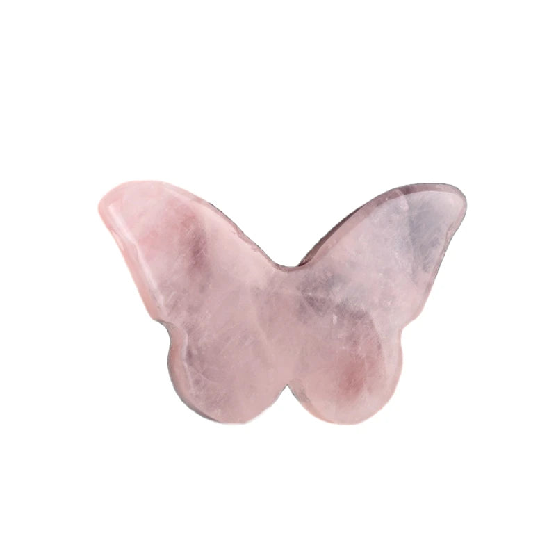 Hand Carved 20*30mm Natural Rose Quartz Crystal Carving Gemstone Butterfly Shaped Gmetsone for Decoration Birthday Gift