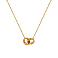 Minimalist Hollow Double Circle Necklace 18K Gold Plated Stainless Steel Double Circles Connection Pendant Necklaces for Women