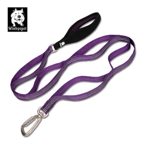 Winhyepet Wholesale Nylon Soft Neoprene Padded Handle Adjustable Pet Leash with Light Handsfree Anti Slip Lead Dog Walking Leash