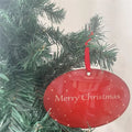 MDFSUB Acrylic Christmas Ornament 3.8mm Thick 132x88x5mm Guangdong Made White Blank Sublimation with Red Ribbon
