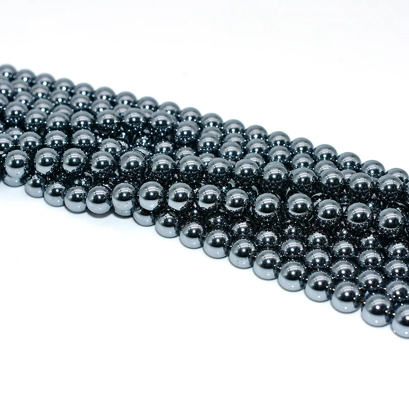 Wholesale 6/8/10mm Natural Terahertz Loose Gemstone Beads for DIY Black Jewelry