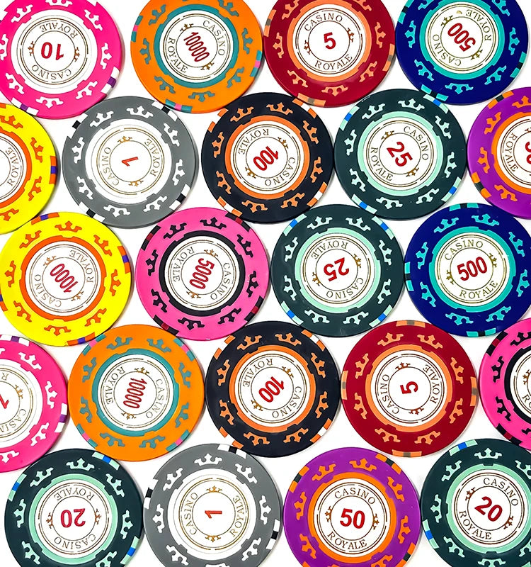 Clay Poker Chips for Card Board Gamefor Texas Hold'em Blackjack Poker Table Casino Chips
