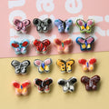 Cute 17*13mm Colorful Ceramic Charms Handmade Graffiti Butterfly Loose Beads Beaded for DIY Bracelet Jewelry Making Accessories