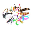 Cat Teaser Replacement Feathers with Bell Interactive Kitten Toy Wand Refills Cat Feather Toy Refillers