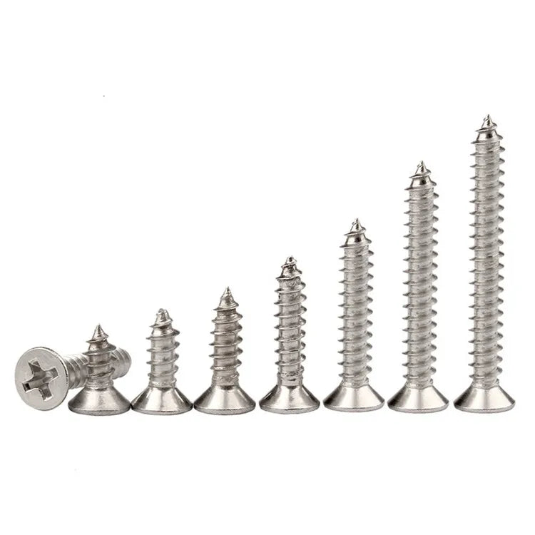 Factory Spot Stainless Steel Micro Self Tapping M1.2 M1.4 M1.6 M1.7 M2 M2.3 M2.6 Phillips Cross Countersunk Flat Head Nut Screws