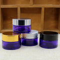HeLun Empty 20g 20ml Cosmetic Skin Cream Purple Glass Jar with Lid