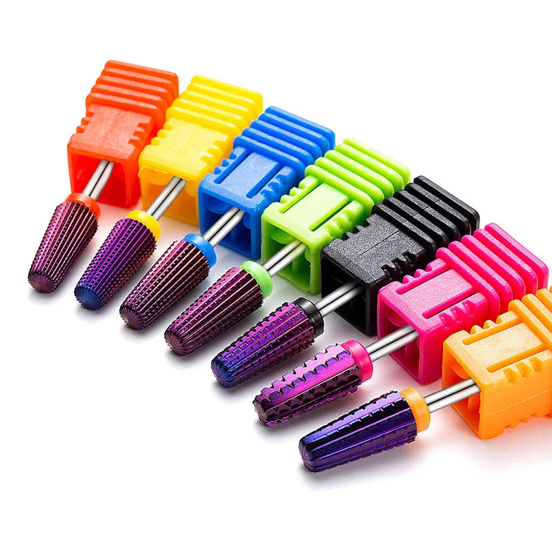 New Purple Plated 5 in 1 Nail Drill Bits 7 Types Quickly Remove armor and Dead Skin Left and Right Hands Available