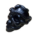Factory Price Wholesale Healing Stone Snake Crystal Black Obsidian Skulls With Snake for Fengshui Home Decoration