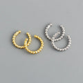 Personality Ear Bone Clip Earrings Jewelry Woman Small Ball Beads Sterling Silver 925 Earrings Gold