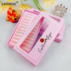 Empty False Nails Package Box pink Presson Press on Nail Artificial Fingernails Packaging Box