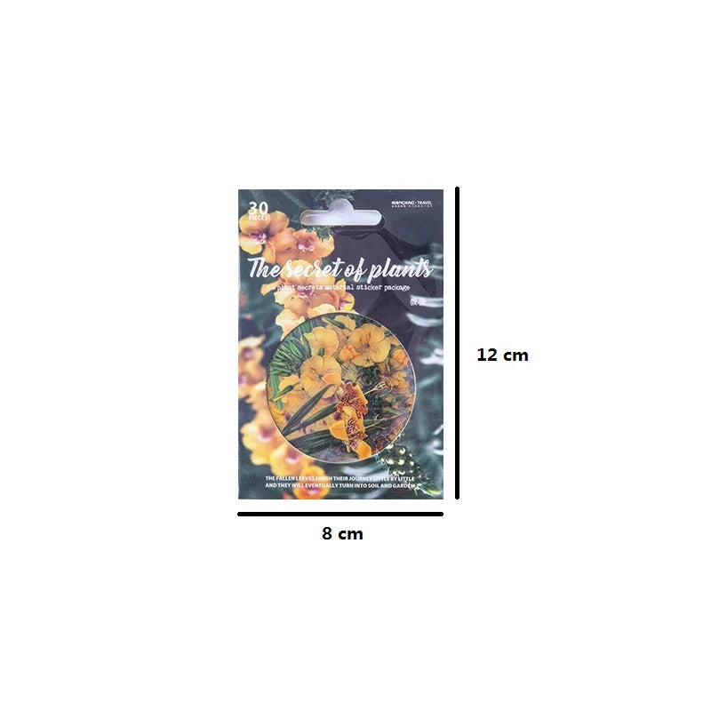 30pcs Per Pack the Secret of Plant Series PET Stickers Waterproof Scrapbooking Netbook StickerDiary Phone Case Decoration