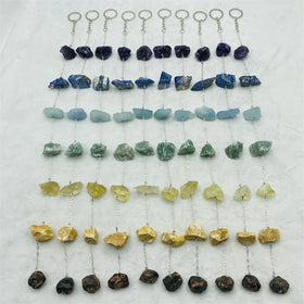 925 Silver Chain Natural Irregular Quartz Gemstone Jewelry Raw Rough Crystal Stone Birthstone Pendant