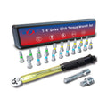 Special Gold 23pcs 1/4'' 20-200lb.ft Torque Wrench Bit Socket Tool Set DIY Repair Hand Toolbox Multiple Usage Scenarios