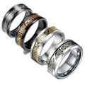 POYA Wholesale Classic 6mm 8mm Tungsten Carbide Celtic Dragon Inlay Ring Men Black Wedding Band