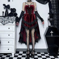 Grunge Gothic Women Dress Lace Trim High Waist Bodycon Mini Dress 2026 New E-girl Vintage Punk Harajuku Lolita Party Clothes