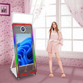 Four Light Options Mirror Photo Booth With Printer Stand Interactiv Selfie Magic Mirror Photobooth Machine for Events Party