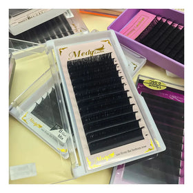 Wholesale Soft Eye Lash Extension Vendor C CC D DD Curl Matte Black Eyelash Extensions With Custom Logo