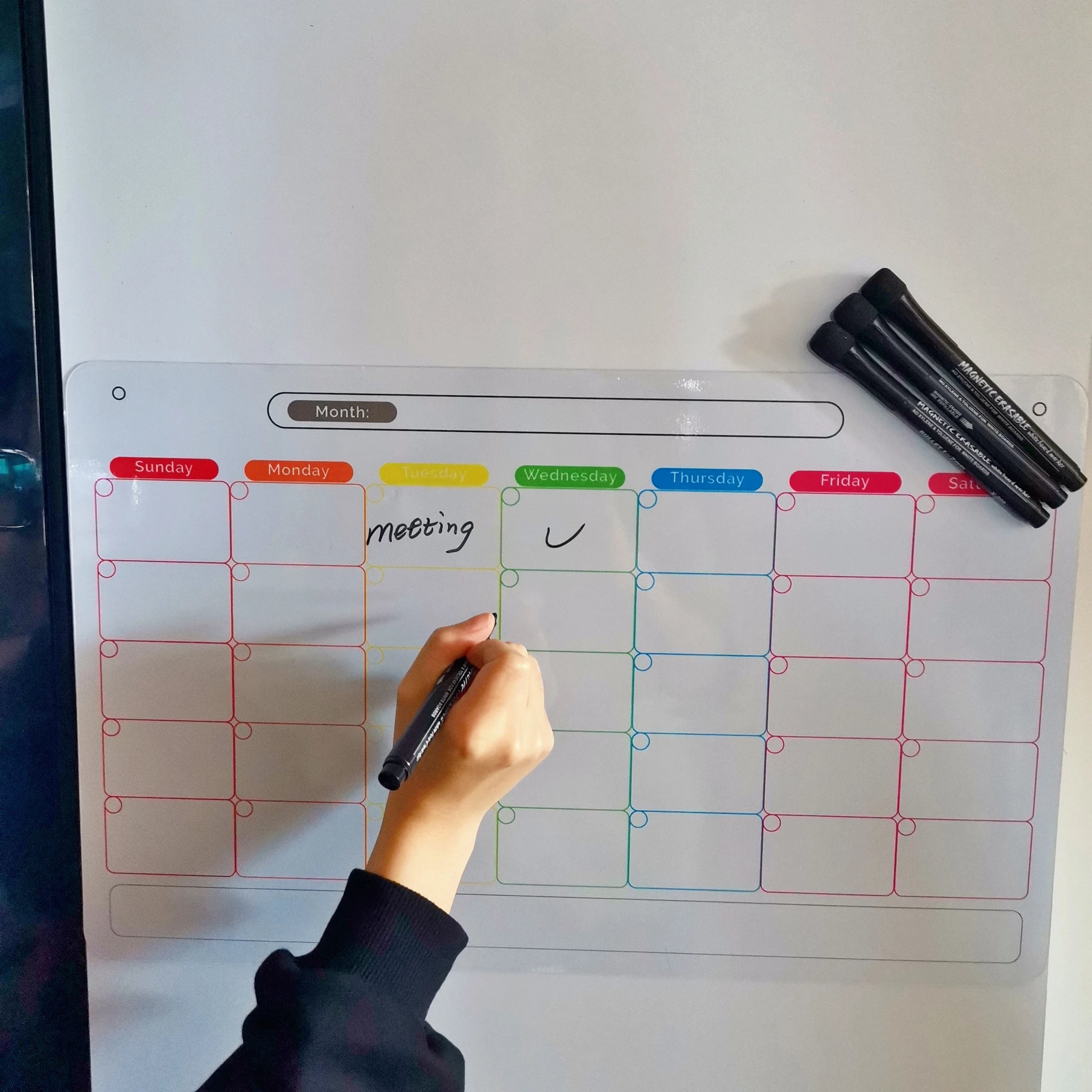 Dry Erase Magnetic Calendar Kids Routine Chart Chore Board for Kids Fridge Magnets