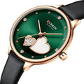 CURREN 9077 Ladies Watch Simple  Quartz Thin Leather Watches Women With Fashion Rhinestone Elegant Female Clock Wristwatch