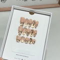 100% Handmade Leopard Print Pearl Reusable Press-On Nails Almond Coffin Gold Nail Art Hand-Drawn Cat Eye Gel ABS False Finger