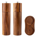 Acacia Lobularis Food Grinder Pulverizer Spice Jar Condiment Container Natural Color Box 1piece MILLS Kitchen Cooking 8 Inch Ma