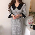 Wholesale 2026 Autumn French Vintage Polo Collar Unique Button Decoration Plaid Contrast Color Slim Fit Women's Dress