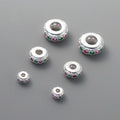 Dainty 925 Sterling Silver CZ Colourful Zircon Oblate Charm Beads for Jewelry Making Accessories Supplies