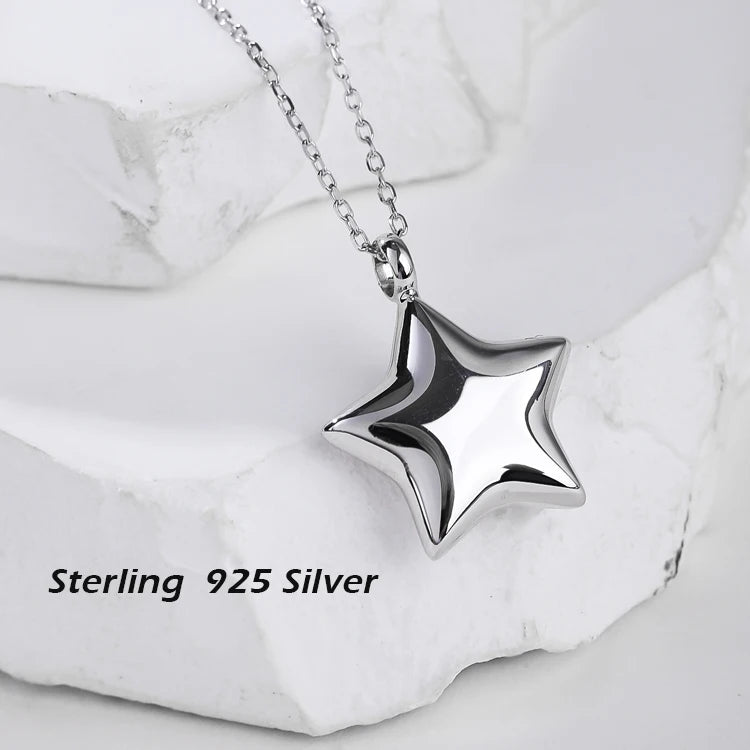 Fashion Jewelry Start Shape Sterling 925 Silver Necklace Lady Chain Necklace