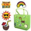 Tote Beach Letters Numbers Charms Pvc Large Big Size Roses Sun Beach Rubber Custom Bag Charms