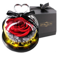 Preserved Roses Glitter Heart Shaped Preserved Roses Glass Dome Decorative Flowers Clear Glass Dome Rose in Glass Dome