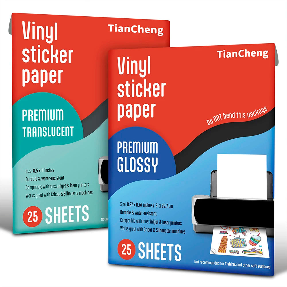 Inkjet Sticker Factory Stock Waterproof Printable A4 Sheet Glossy Vinyl Photo Sticker Paper for Inkjet Printer