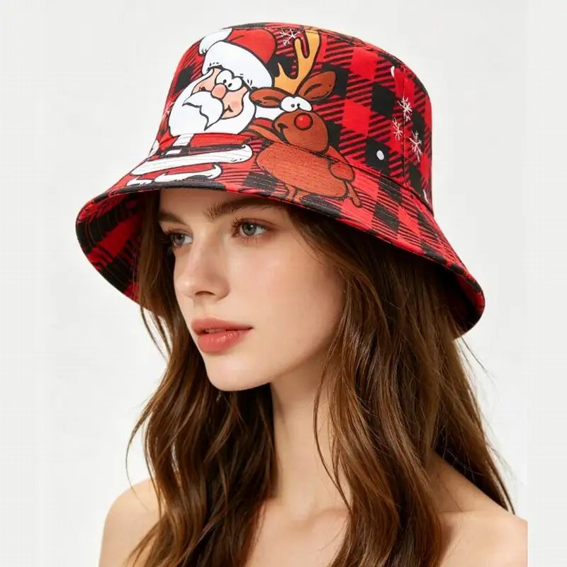 OEM Fashion Sun Cap Packable Outdoor Fisherman Hat Christmas Reversible Bucket Hat for Women and Men