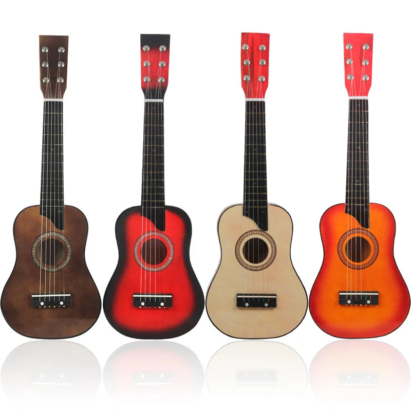 21 Inch Basswood Ukulele 6 Strings Small Acoustic Guitar Musical Instruments for Children Kids Beginners Playing Learning Toy