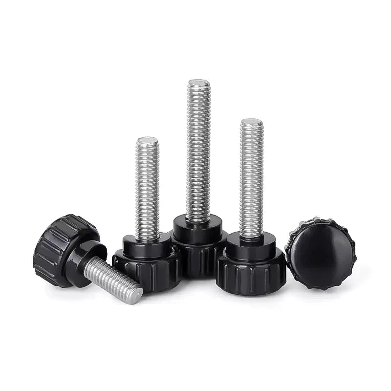 Customized Rubber Head Hand Screw M2 M3 M4 M6 Stainless Steel Metal Plastic Knob with Nut Thumb Screw