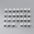 Diy 925 Sterling Silver Cuboid Words Spacer Bead Personalized Initial Letter Square Beads