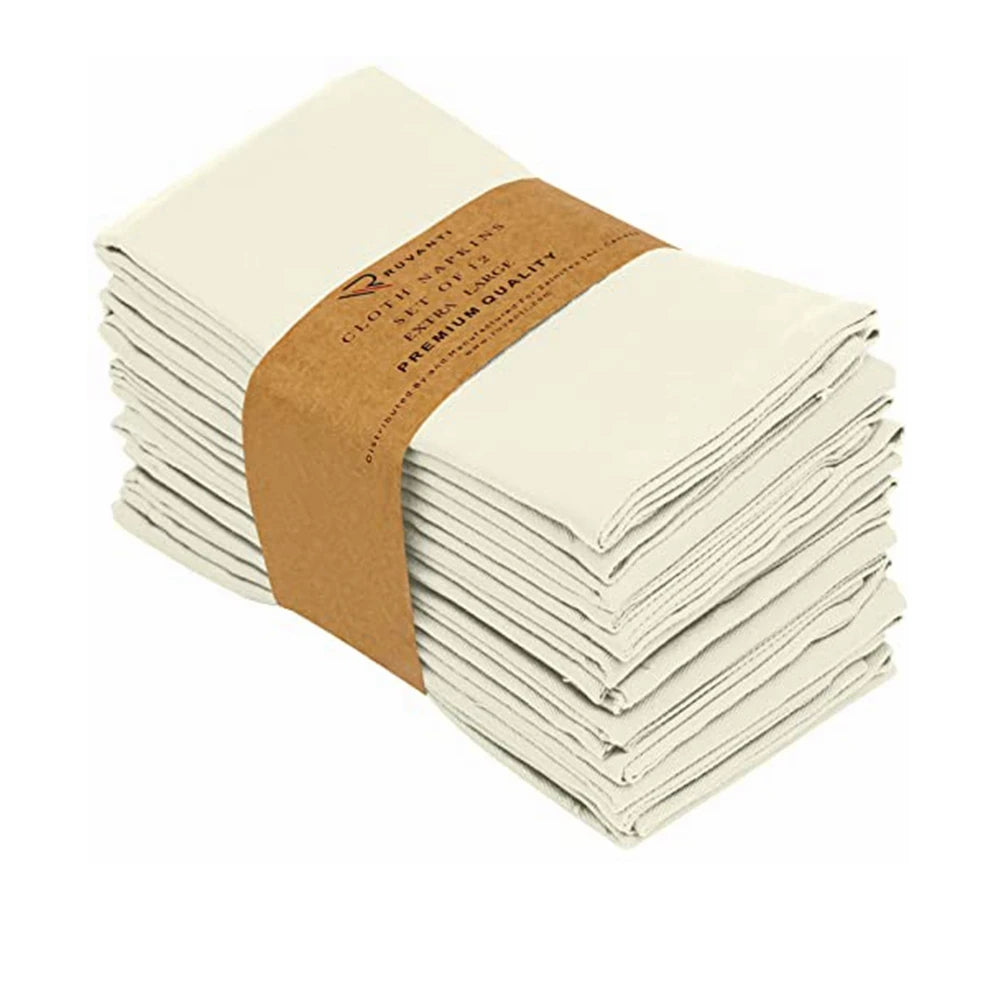 Top Selling Classic Square Cloth Napkins Handmade Cotton Linen Eco-Friendly Durable Customized Color Logo for Restaurant Hotel