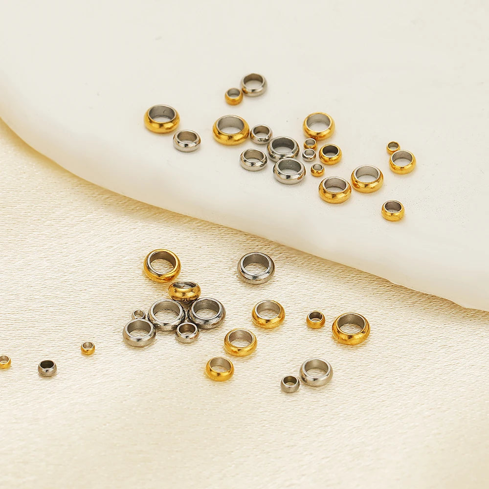 100pcs Stainless Steel Positioning Spacer Beads for DIY Jewelry Making Accessories Supplies Findings