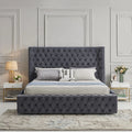 Luxury Modern king Size Upholstered Lift Storage Bed Frame Designer Furniture
