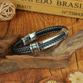 Adjustable Length Braided Titanium Unisex Charm Bracelets Magnetic Buckle 14K Gold Plated Punk Style Crown Shape Gift Jewelry