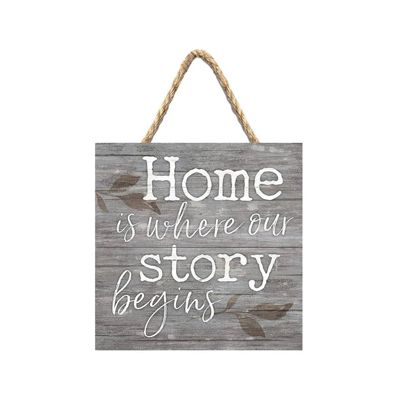 Europe Style Rustic Folk Art Wooden Door Sign Pine Plywood Wall Hanging Home Decoration with Animal Pattern Hand Painted