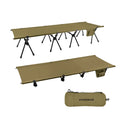 KingGear Outdoor Portable Ultralight Adjustable Height Foldable Camping Bed Cot with Side Pocket