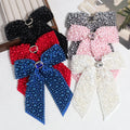 Europe and the United States Style Fashion Personality Exaggerated New Imitation Pearl Diamond-bow Spring Clip Simple Hair Clip