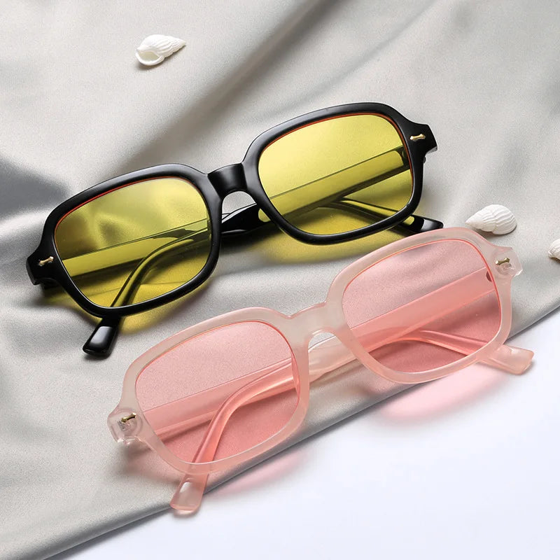 2021 Designer Glasses Authentic Men Women Vintage Square Sun Eyewear Anti UV Small Face Sunglasses
