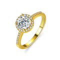 Factory Wholesale S925 Sterling Silver Ring Moissanite Round Bag 1Carat Female Ring Rhodium Plated Fine Jewelry