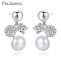 CZCITY Earing Silver Lady Wholesale Small Hot Sale Charm Zircon Trendy Jewelry 2024 Pearl Earring Wedding