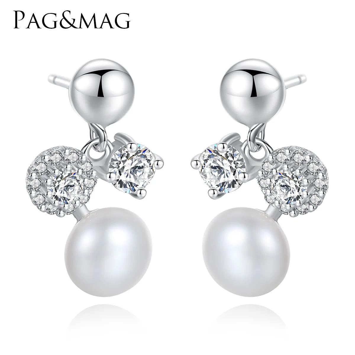 CZCITY Earing Silver Lady Wholesale Small Hot Sale Charm Zircon Trendy Jewelry 2024 Pearl Earring Wedding