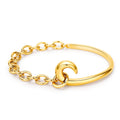 Yellow Gold Open Cuff Bracelets Royal Viking Chain Style Fashionable Armband Bangle for Women and Couples Jewelry Gift Idea